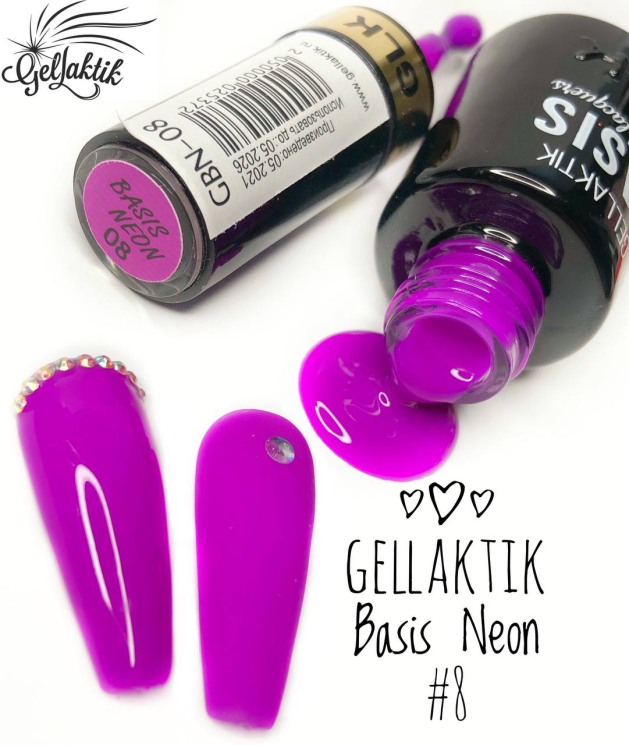 GELLAKTIK BASIS NEON-08 PURPLE - Базовое цветное покрытие, 12мл 