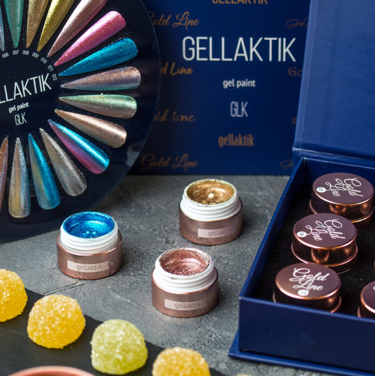Палитра (выкрас) GELLAKTIK GOLD LINE  гель краска 7 гр (1-12)