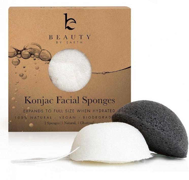 Спонж-губка Konjiac Bamboo Charcoal, чёрный