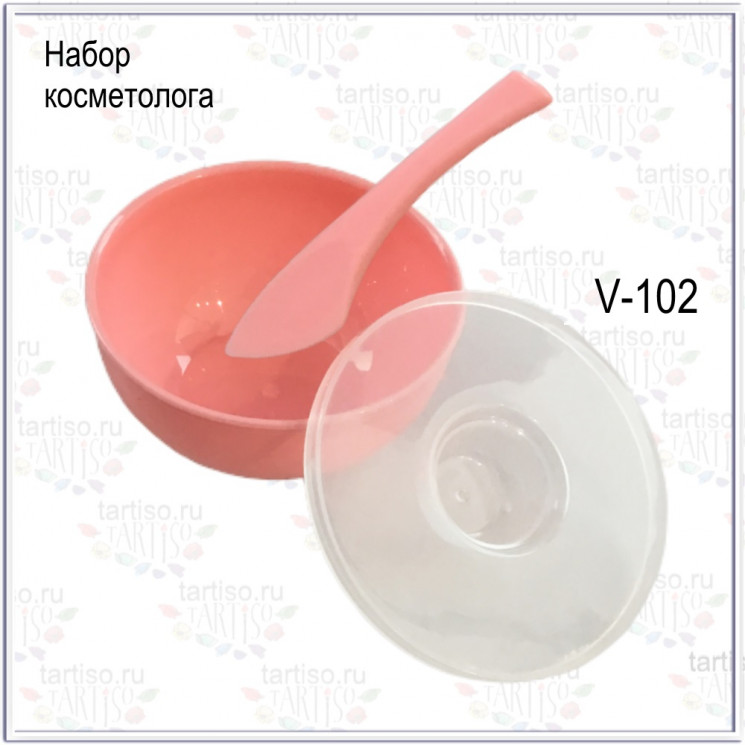 Набор для косметолога Pink V-102 (миска и шпатель) 