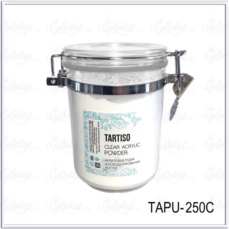  Акриловая пудра для наращивания ногтей TARTISO Clear, 250гр.