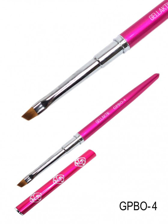 GELLAKTIK PINK кисть для геля №4 косая  
