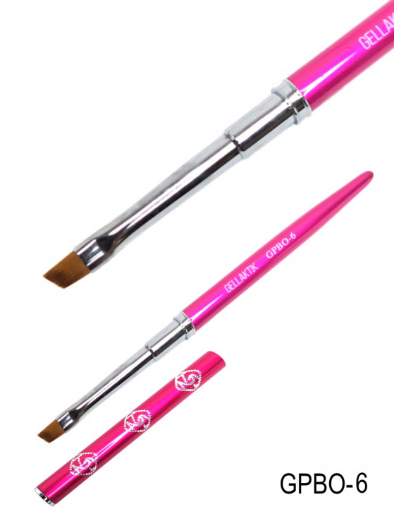 GELLAKTIK PINK кисть для геля №6 косая