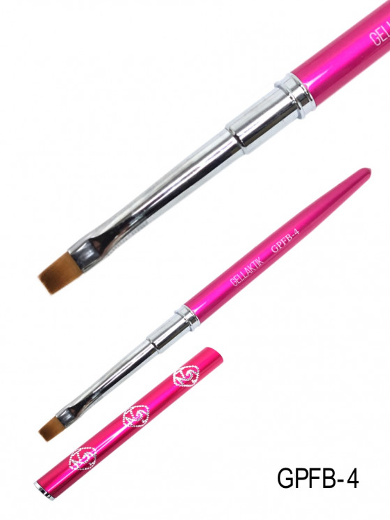 GELLAKTIK PINK кисть для геля №4 плоская  