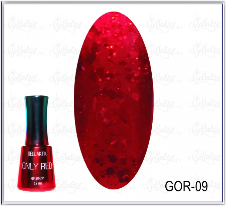 Гель-лак GELLAKTIK ONLY RED №09, 12 мл