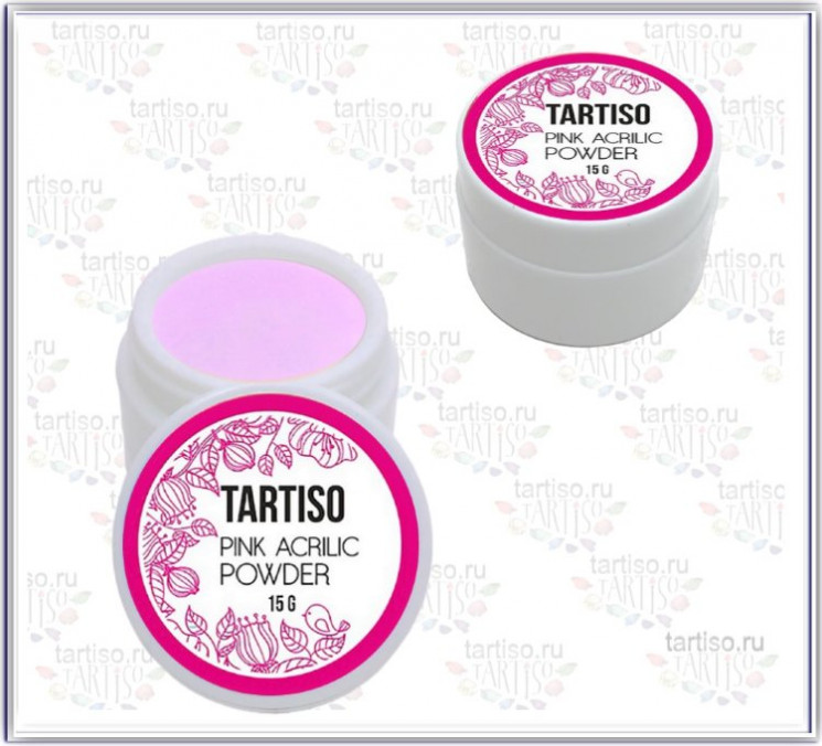 Акриловая пудра для наращивания ногтей TARTISO Pink, 15 гр.