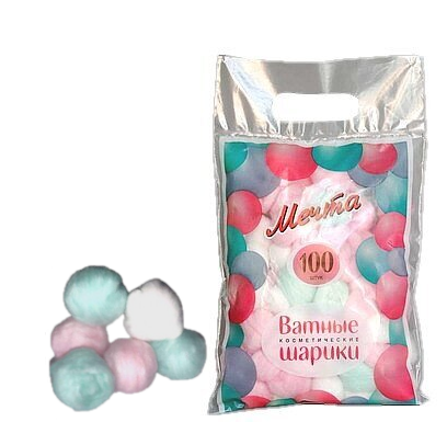 Ватные шарики косметические "МЕЧТА", 100шт  