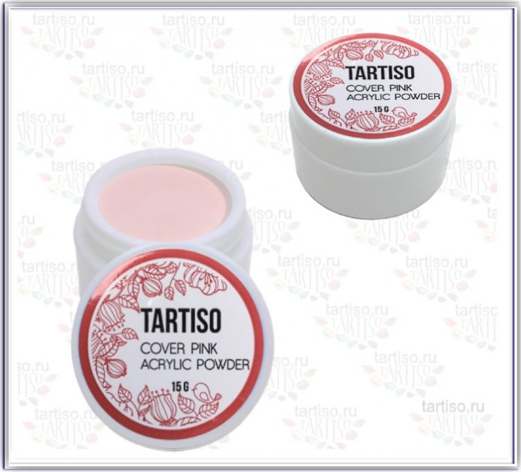 Акриловая пудра для наращивания ногтей TARTISO Cover Pink, 15 гр.  